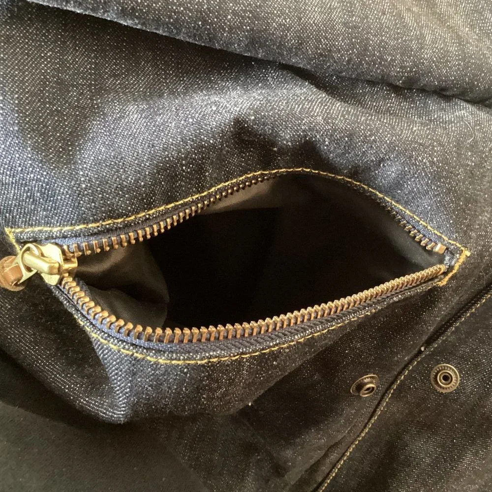 Vintage Finger In The Nose Denim Jumbo Baby Crossbody Bag